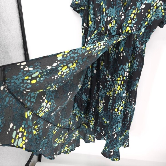 Torrid Midi Dress Flutter Sleeve Ruffles Pockets Abstract Party Wedding 2X - Picture 6 of 15